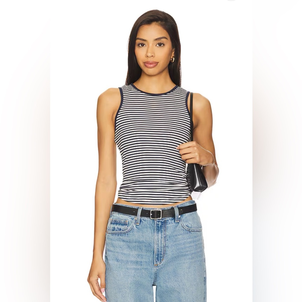All The Ways Blue and White Stripe Tank Top - new with tags